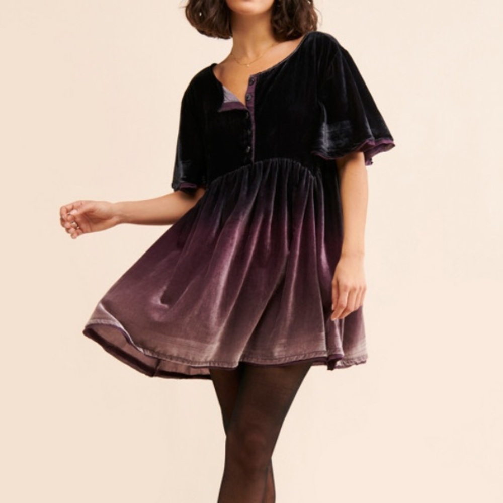 Free People Este Mini Dress Purple